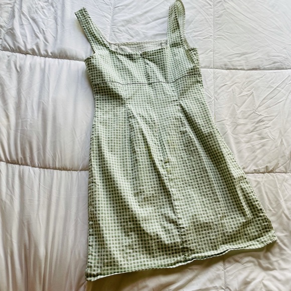 lulu’s Green & White Gingham Sleeveless Mini Dress 🌷xs - Picture 8 of 11
